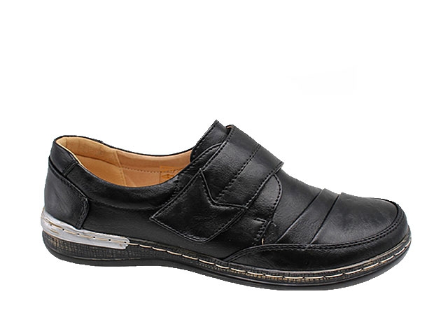Дамски обувки със залепване 9527-1 Черни