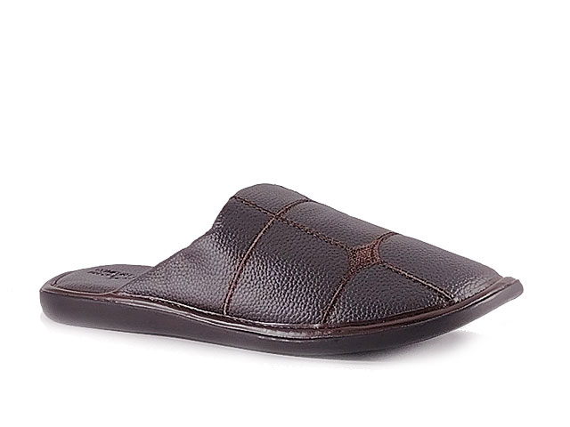 Мъжки домашни чехли 011214 -2 -Тъмно кафяви