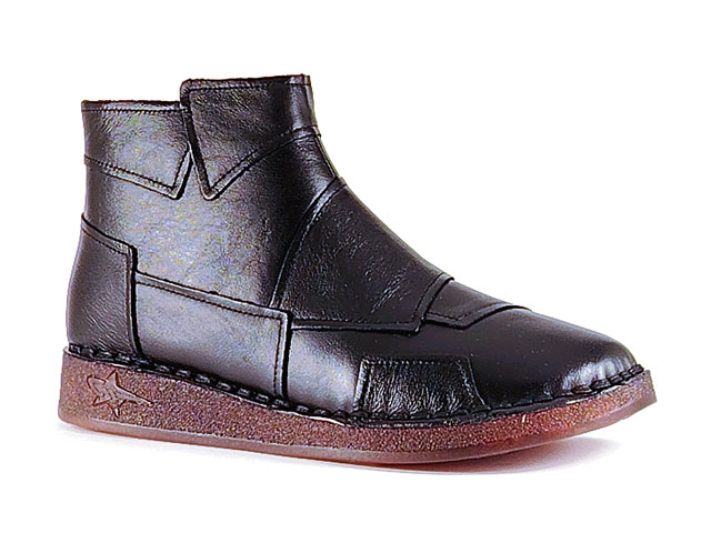 Дамски боти естествена кожа Гигант 043111-1 Черни