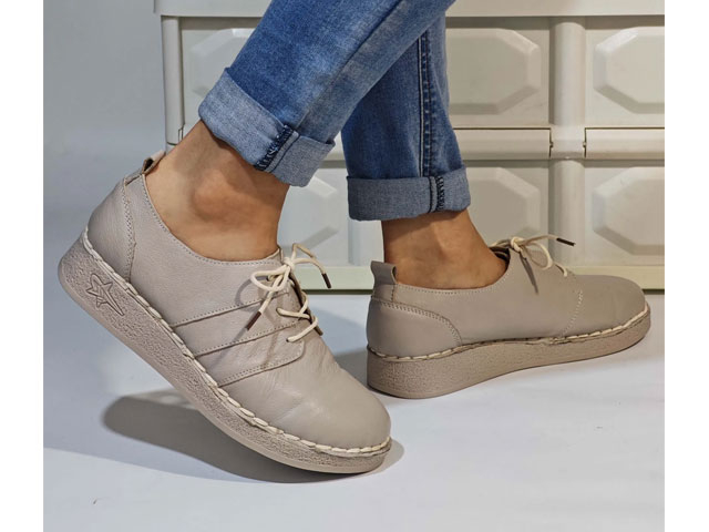 Дамски обувки естествена кожа 18136-3 Бежови