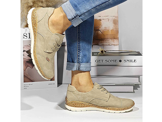 Дамски обувки с връзки 18120-2 Бежови