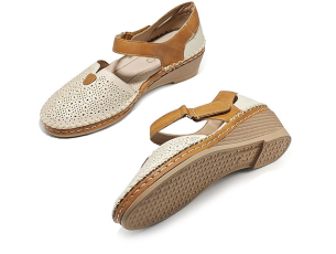 Дамски сандали на платформа 18097-2 Бели